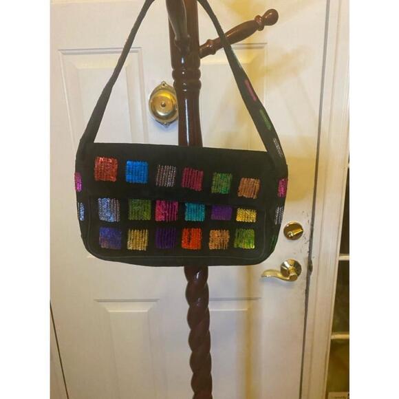 Women's Wilsons Black Sequin & suede Handbag - Picture 1 of 6